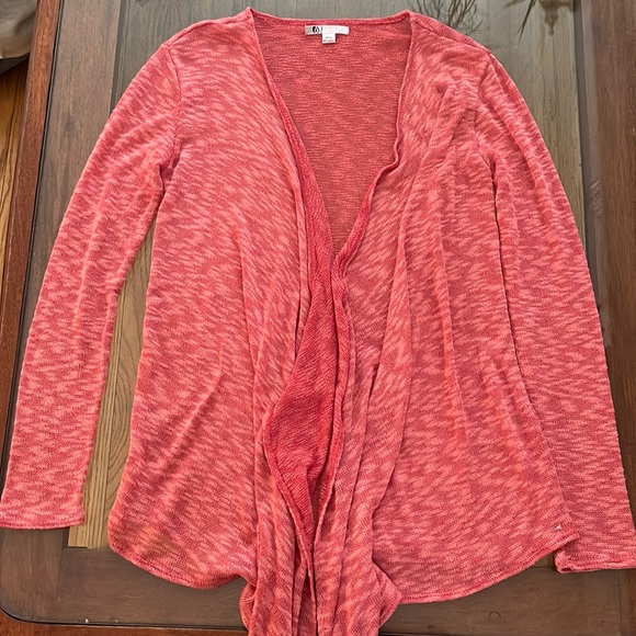 Volcom Style GO TO WRAP Salmon Lightweight Open Cardigan - Picture 1 of 4